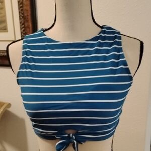 Striped Blue Sleeveless Top